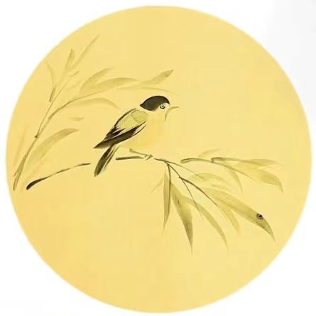Chinese realistic painting-detailed drawing. Painted on hard paper jam Birds on the Bamboo