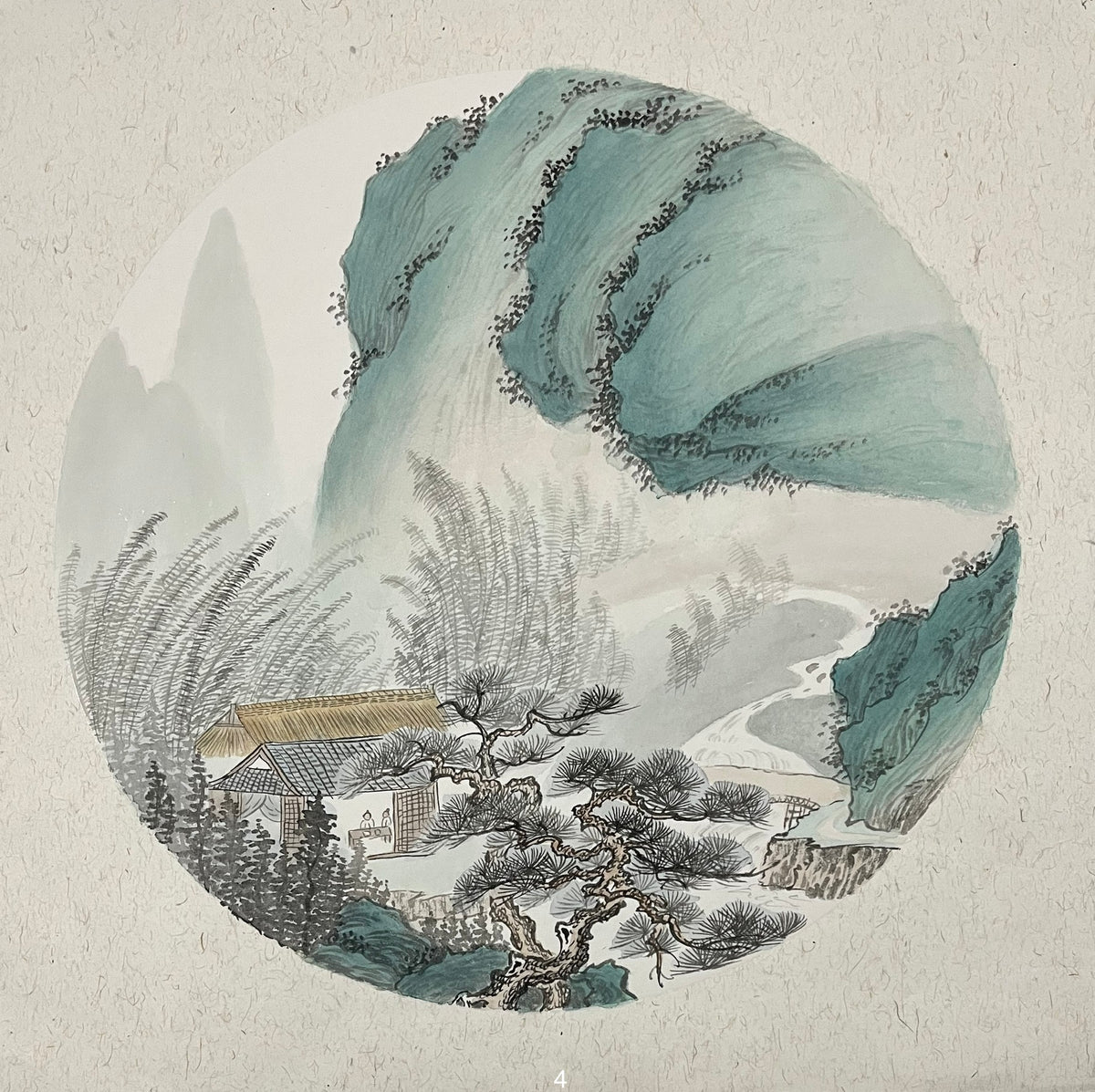 Chinese realistic painting-detailed painting. Mountains. Painted on hard paper jam