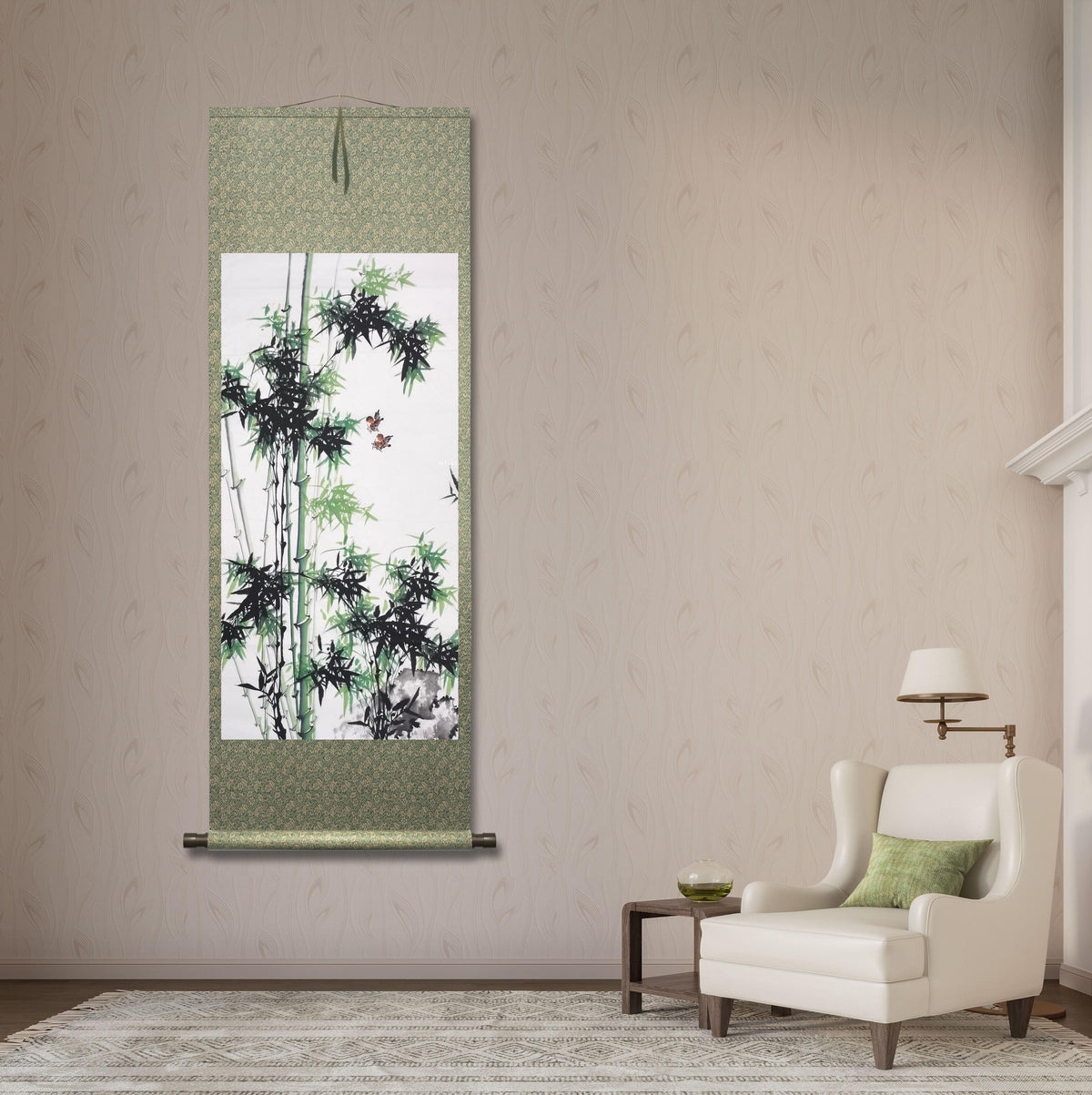 Chinese painting-bamboo and birds.  Study decoration, lobby decoration
