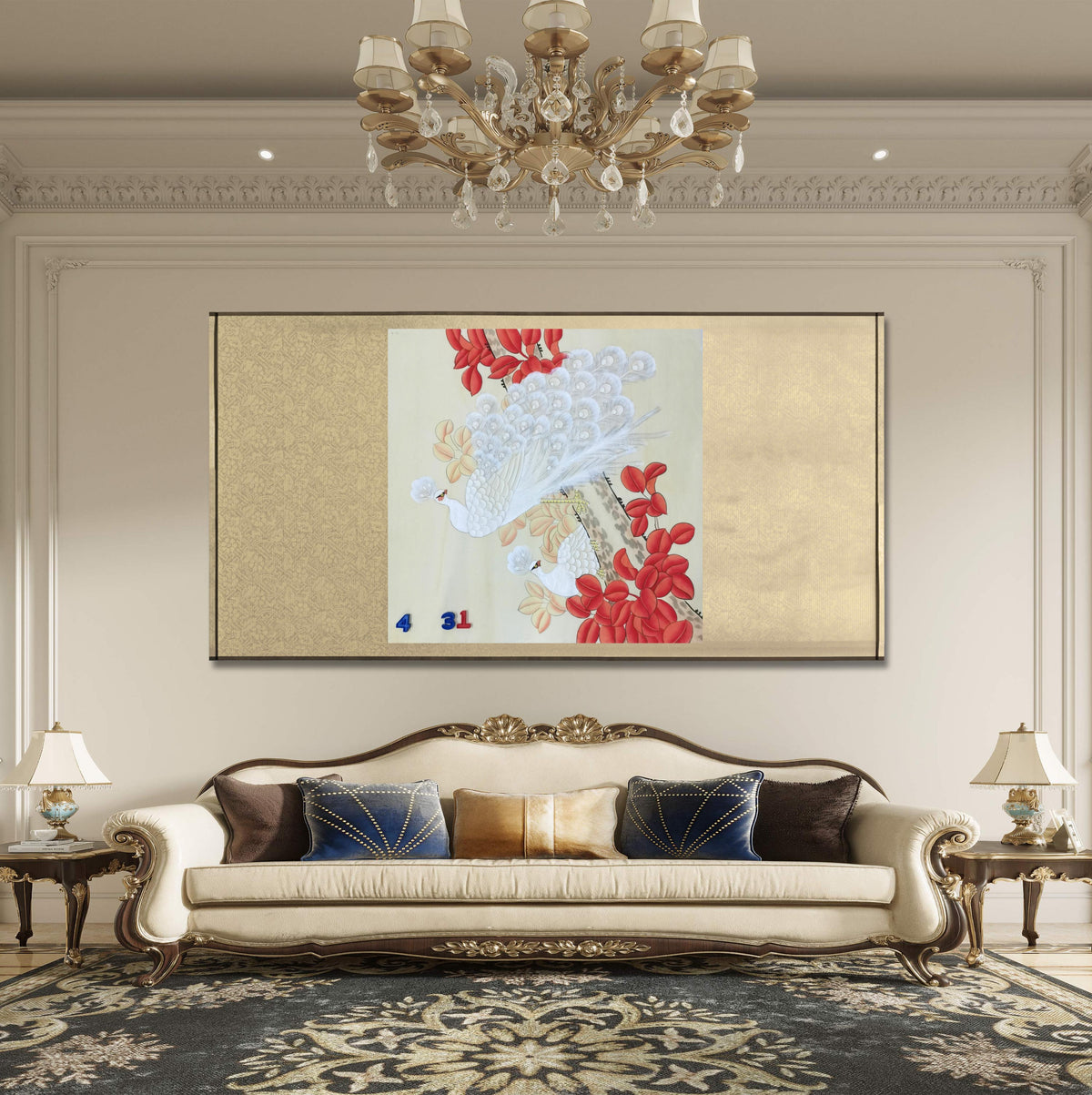 Chinese painting-Chinese birds.  Birds and flowers. Living room or study decoration