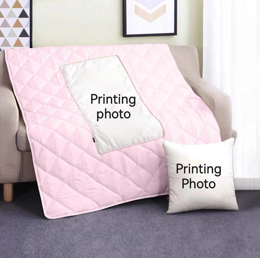 Cushion with Blanket inside, with quilt inside