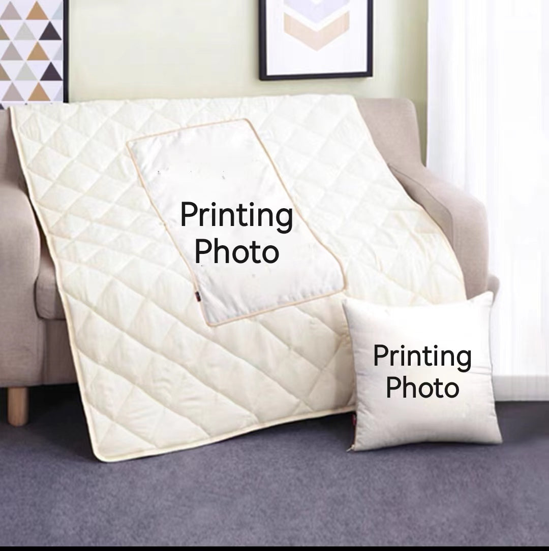 Cushion with Blanket inside, with quilt inside