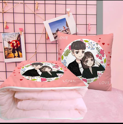 Cushion with Blanket inside, with quilt inside
