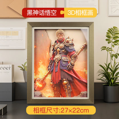 Myth around Wukong3D Three-Dimensional diy Painting with Photo Frame Decoration Gift for Friends and Students Chinese New Year