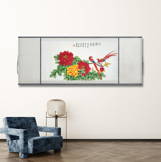 Chinese claborate-style painting .  Study decoration, lobby decoration