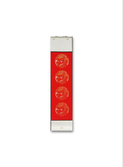 Chinese calligraphy-Scroll   Customize Simple. Red or blue and green mountain
