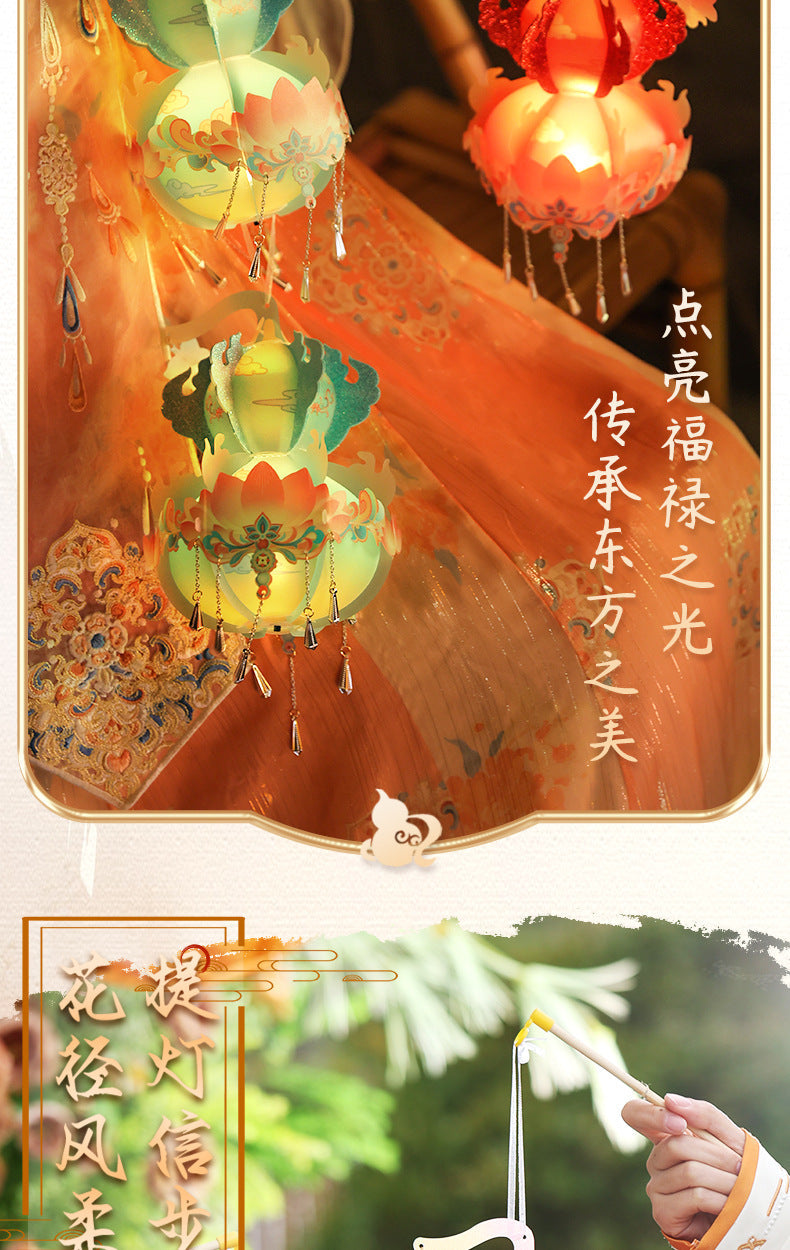 New Year Spring Festival Handmade Lantern diy Children's Portable Luminous Antique Festive Lantern Material Package Snake New Year Stall