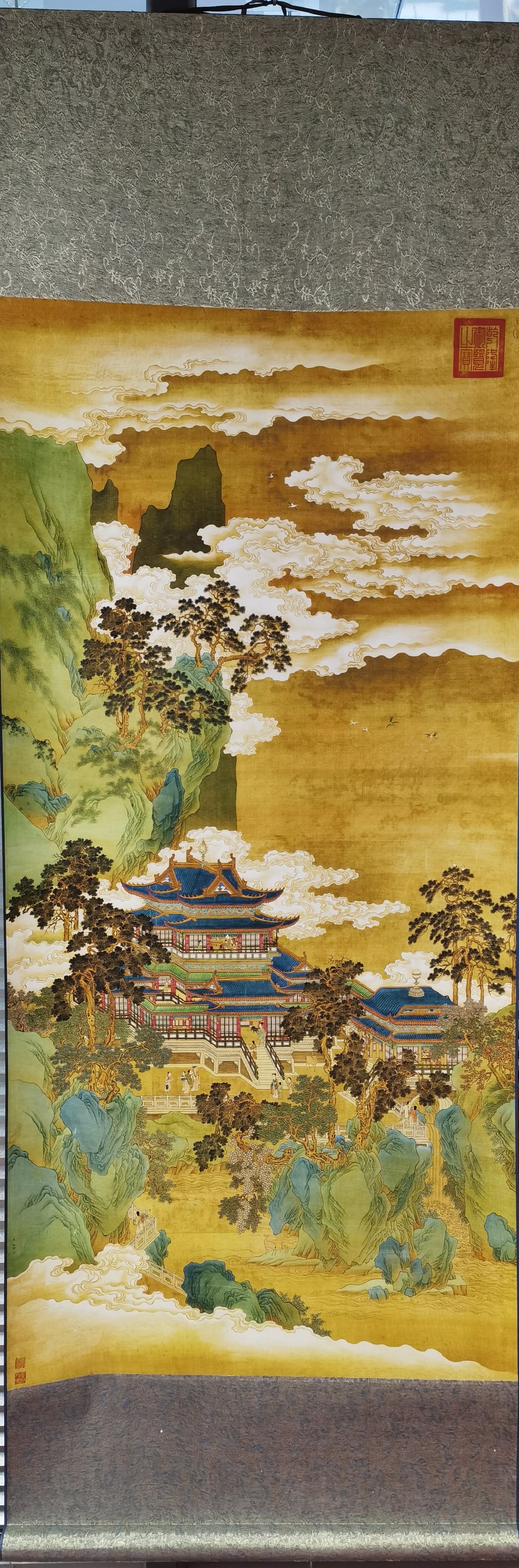 Chinese painting-decoration pictures of golden pheasant and four gentlemen plants