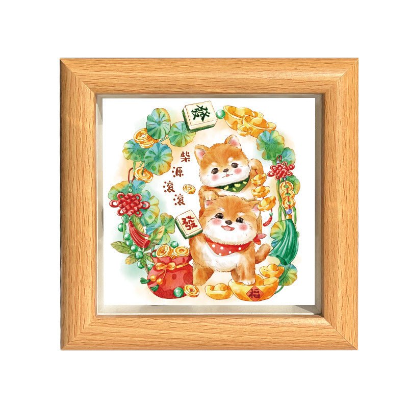 Cute Funny Panda Hollow Decorative 3D Painting Table DIY Home Decorative Small Ornaments3D Three-Dimensional Paper Sculpture Painting Chinese New Year
