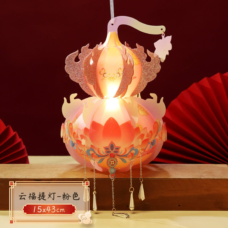 New Year Spring Festival Handmade Lantern diy Children's Portable Luminous Antique Festive Lantern Material Package Snake New Year Stall