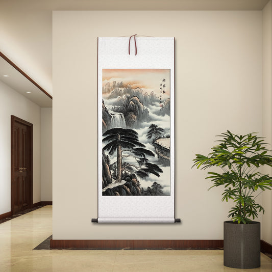 Chinese painting——evergreen pine, Live long and prosper. Decorations in livingroom and lobby.