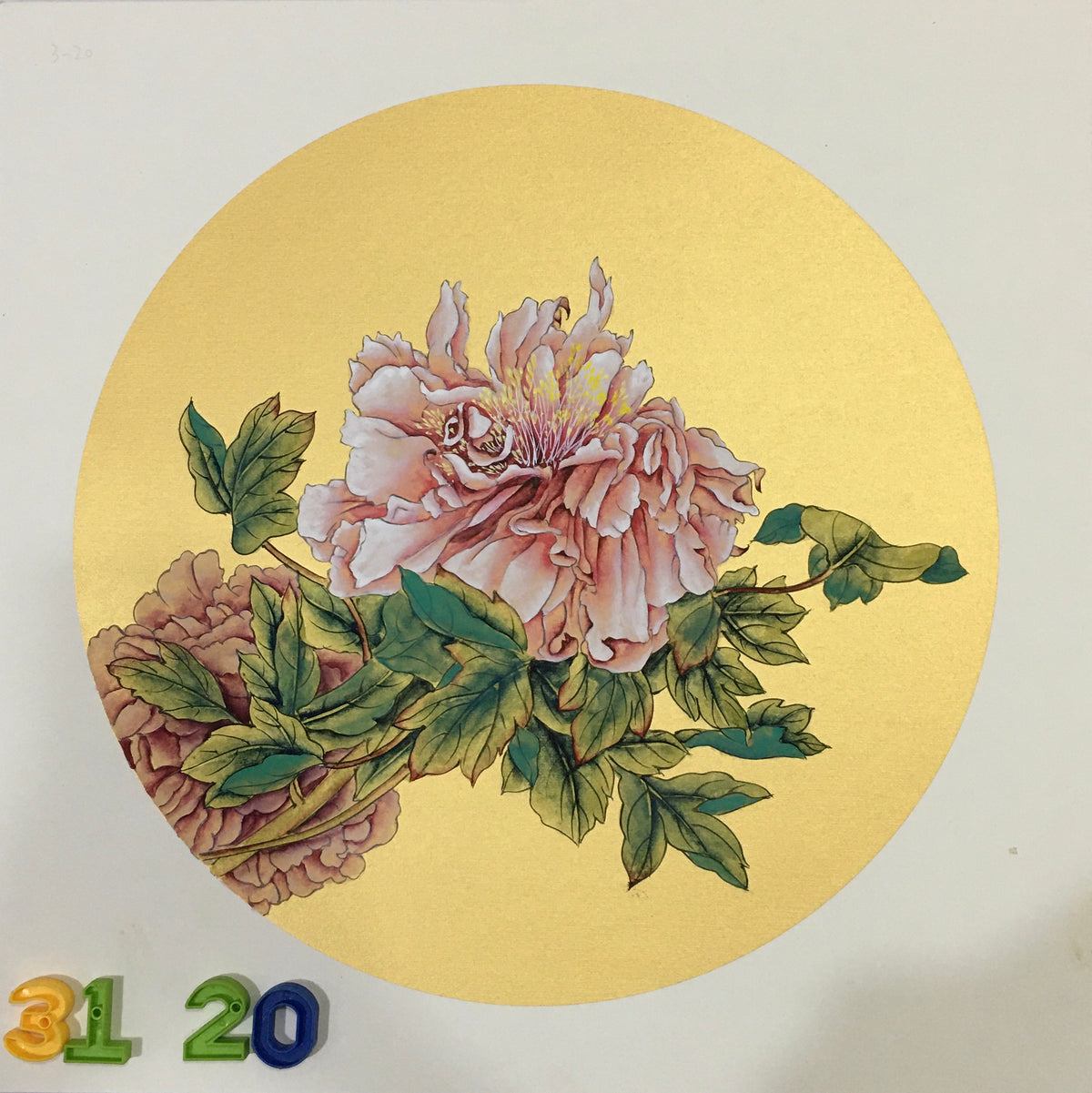 Chinese realistic painting-detailed painting.  Lotus.   Painted on hard paper jam