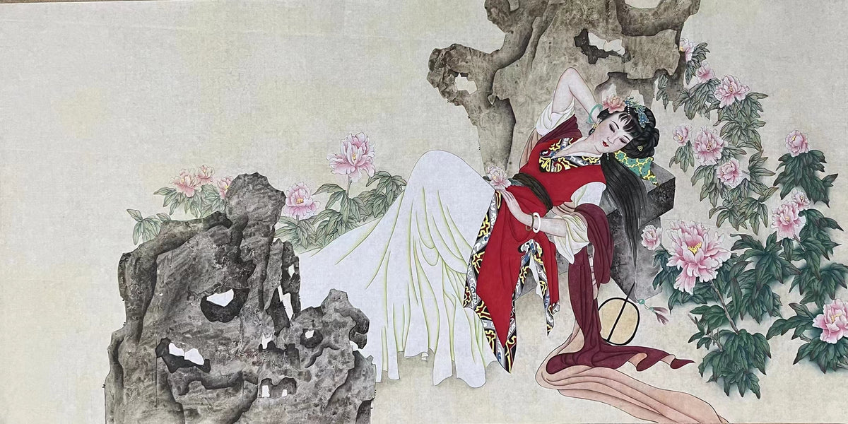 Chinese painting——portrait of a lady, beautiful and graceful lady.