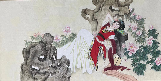 Chinese painting——portrait of a lady, beautiful and graceful lady.