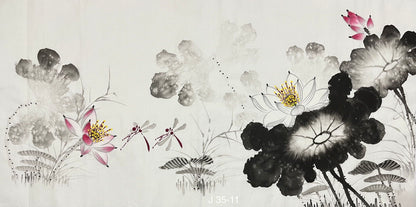 Chinese painting- ink lotus. Study decoration, lobby decoration