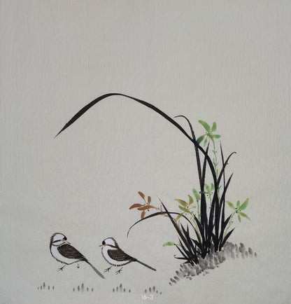 Chinese painting-Plants. Orchid and birds. Living room decoration