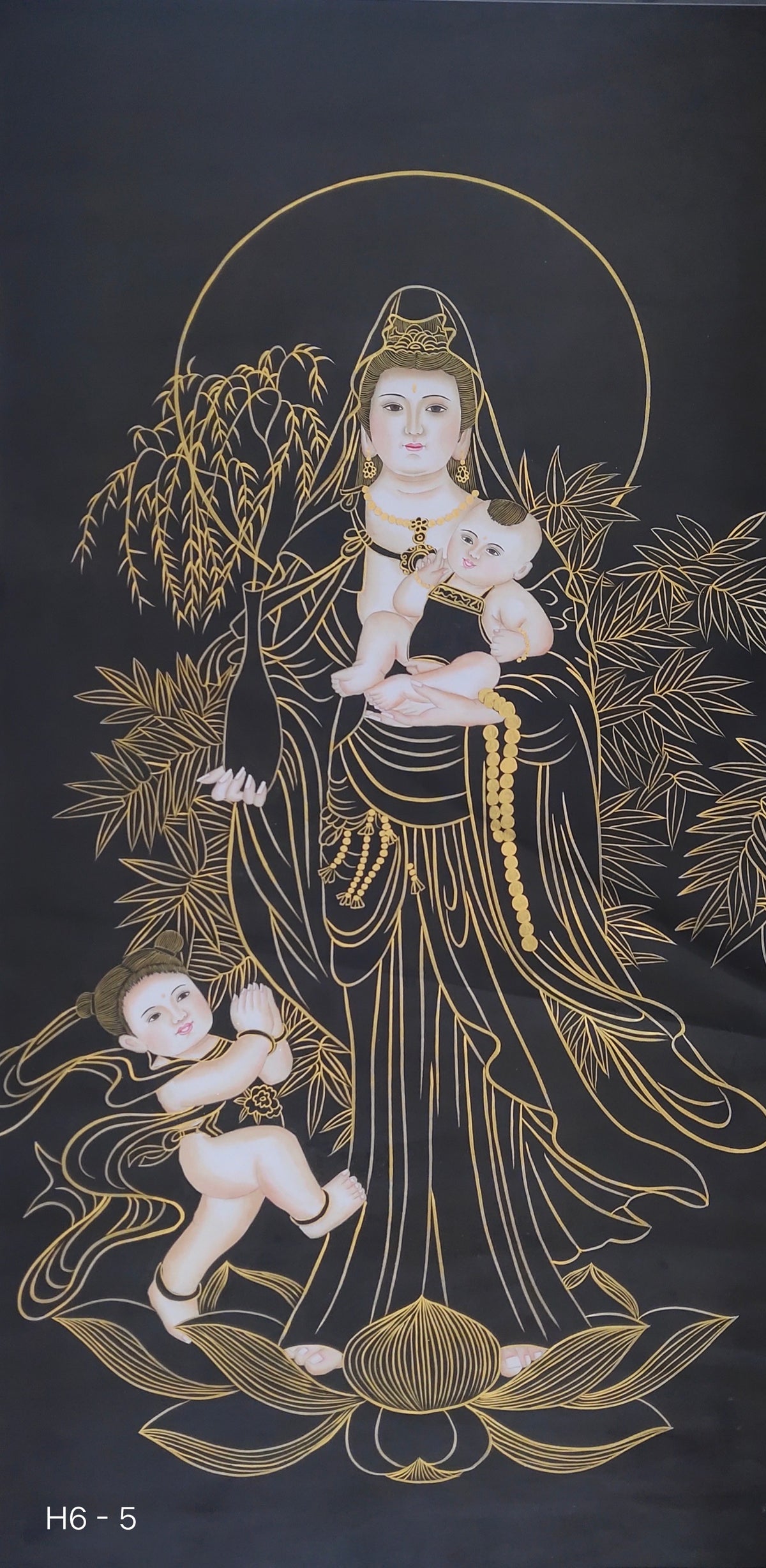 Chinese Painting-  Guanyin,Buddha.  Buddhism decoration
