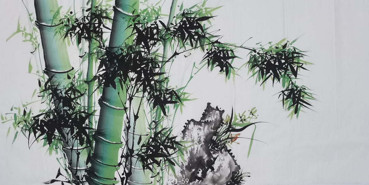 Chinese painting-bamboo and birds.  Study decoration, lobby decoration