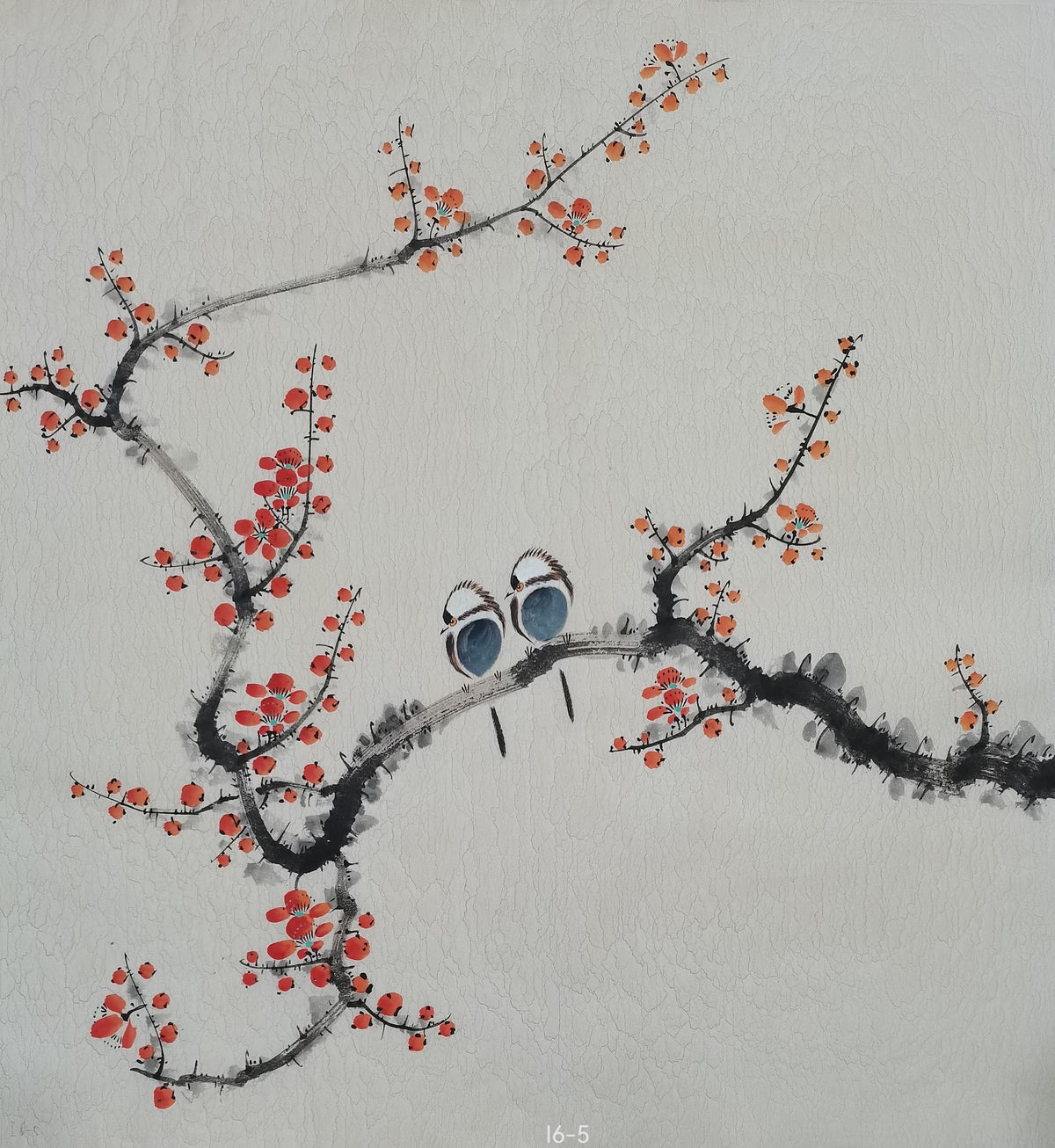 Chinese painting-Plants. Plum blossom and birds. Study decoration.
