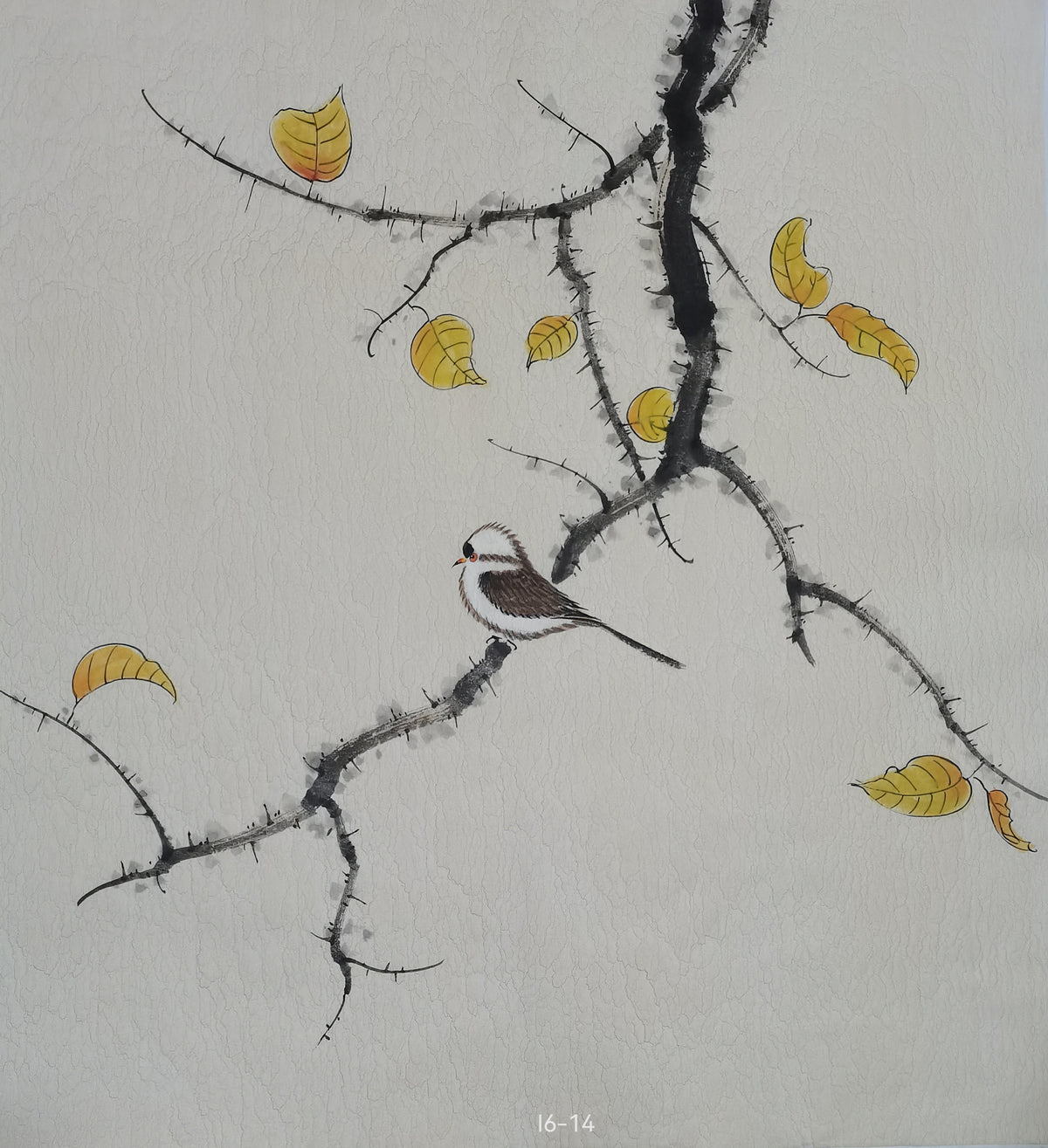 Chinese painting-Plants. Plum blossom and birds. Study decoration.