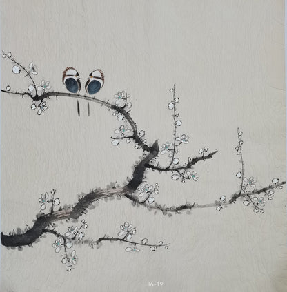 Chinese painting-Plants. Plum blossom and birds. Study decoration.